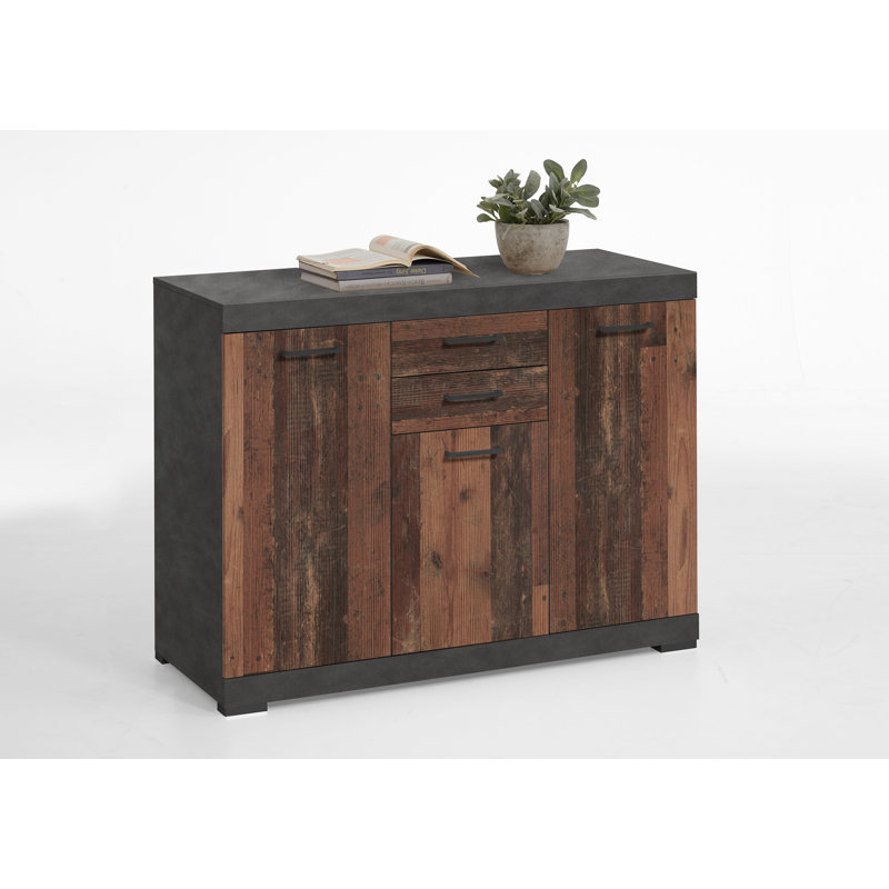 Charmain Solid Wood 120cm W 2 - Drawer Chest of Drawers, Dark Brown