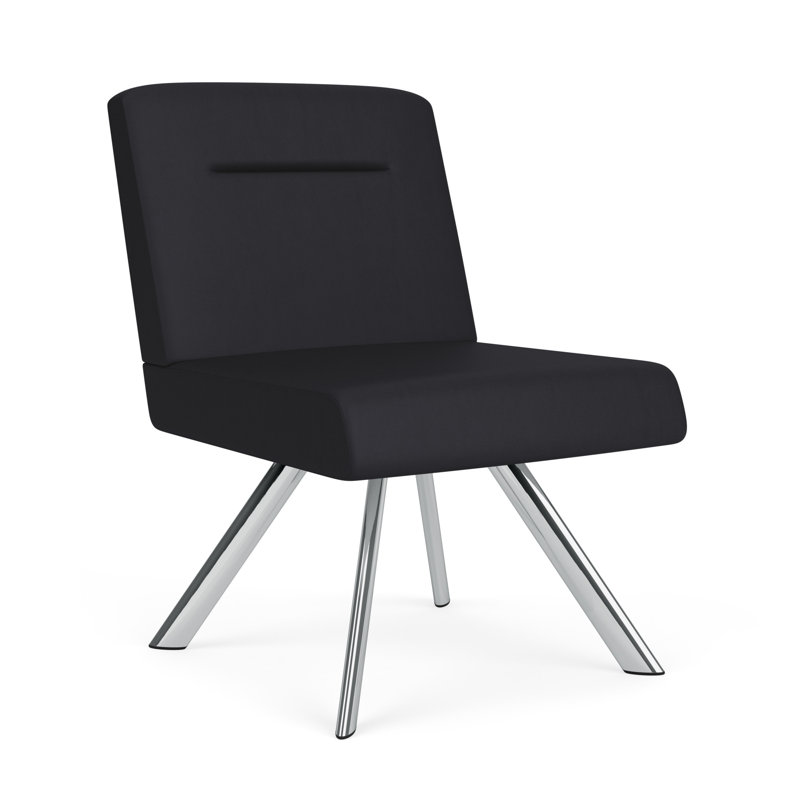Fauteuil d'invité Willow, Noir Patriot Plus, Plaqué chrome