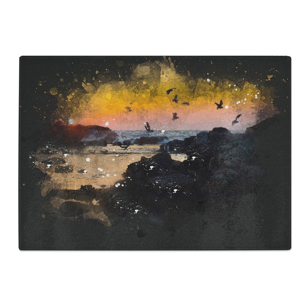 Sunset at the Beach in Spain Paint Splash Chopping Board
