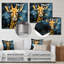 «Blue Creative Giraffe Groove III», art mural animal en métal girafe-2018467962