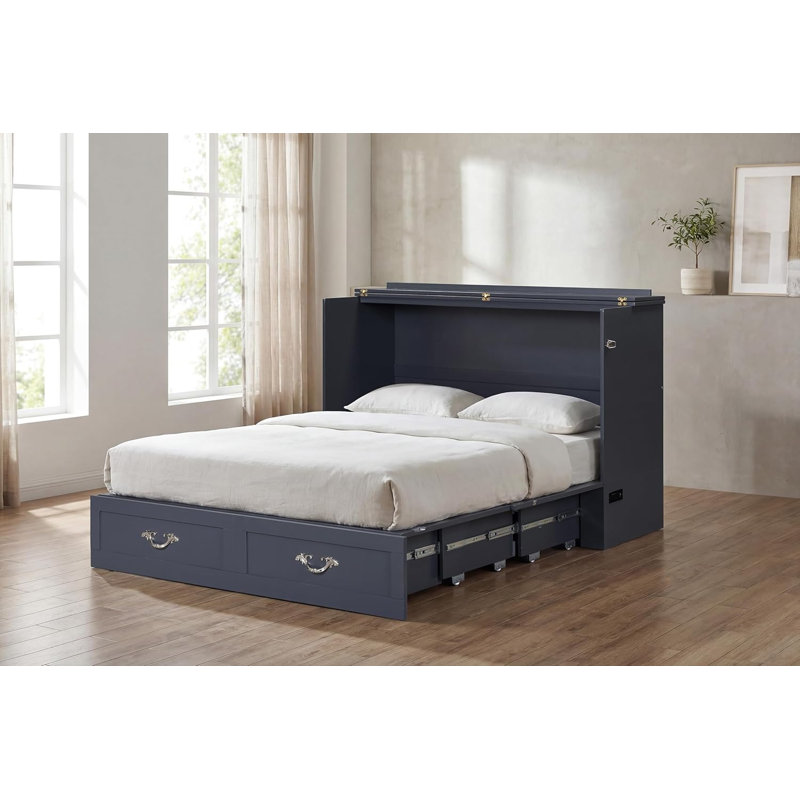  Lit escamotable avec station de charge 6 po, grand (gris foncé) Palermo Murphy