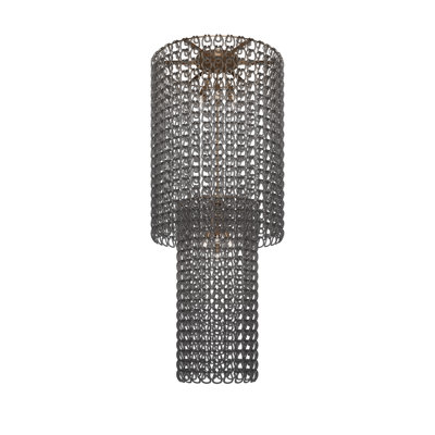 Giogali Ceiling Lamp Ca2 Crystal Smoky Glossy Chrome E26 Ul