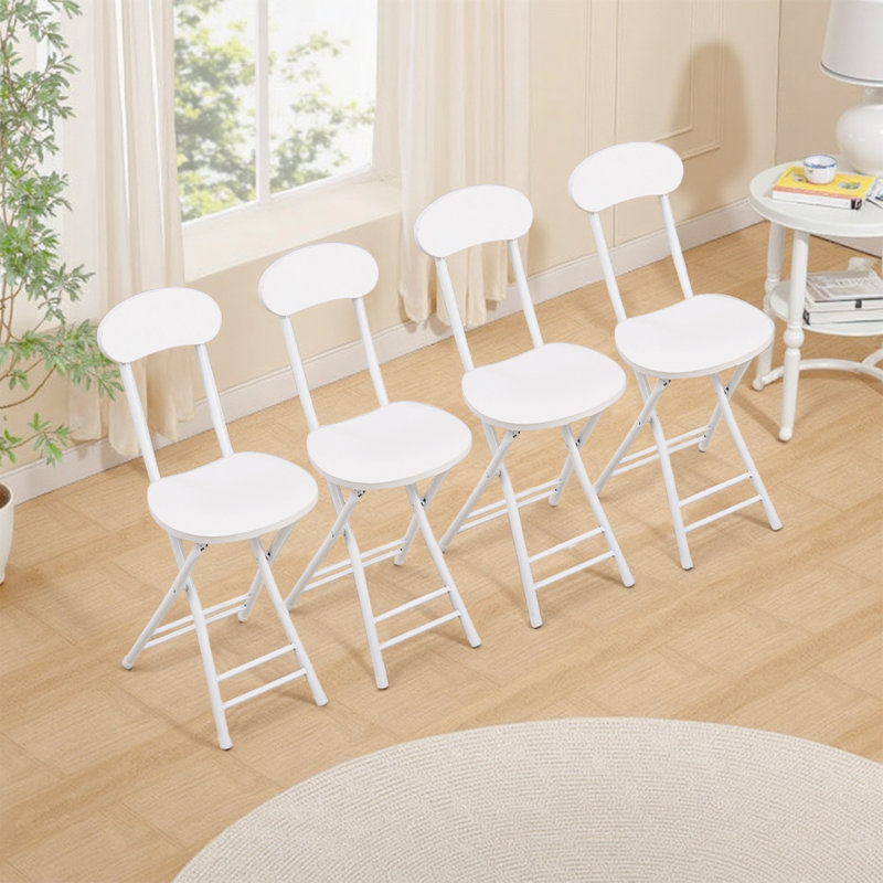 4pcs Portable and Foldable Dining Chairs, White