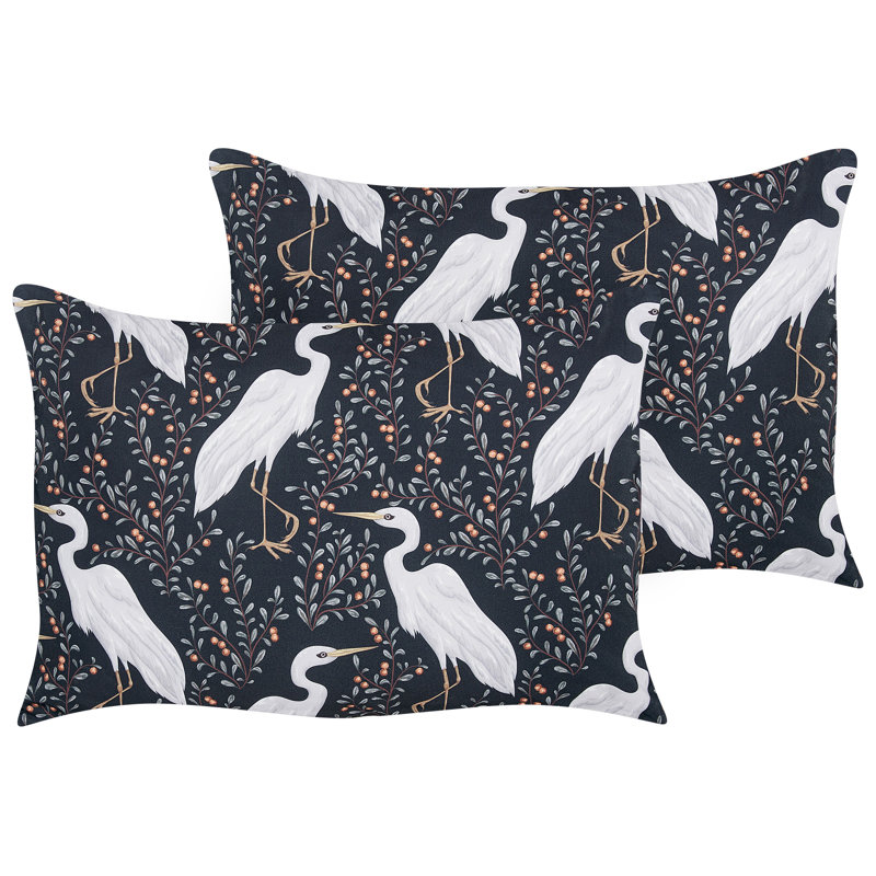 Pianazzo Indoor / Outdoor Blue and Black Rectangular Lumbar Cushion