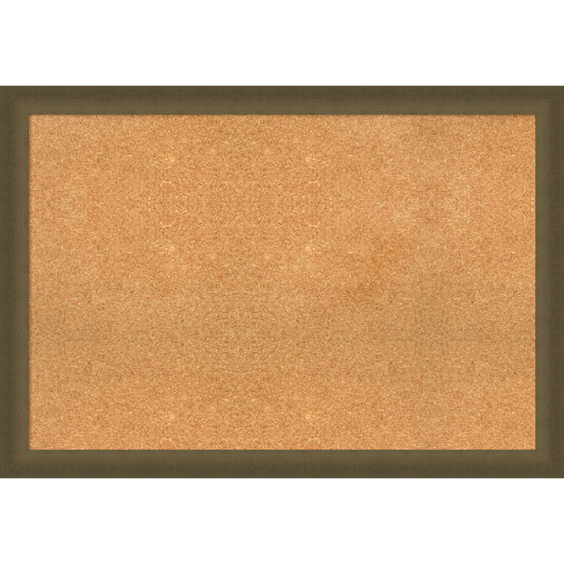 Natural Cork Bulletin Board with Bronze Beaded Frame