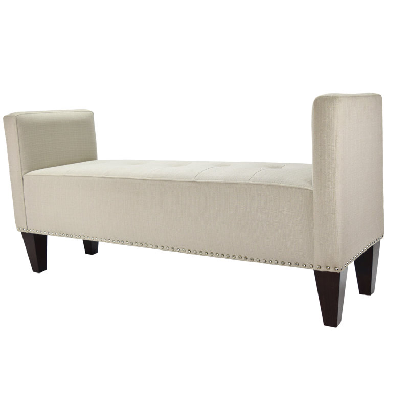 Hisle Polyester Blend Upholstered Bench, Mouse