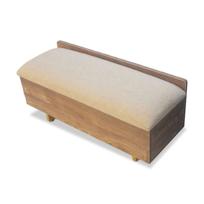 Banc rembourré blanc noyer noir