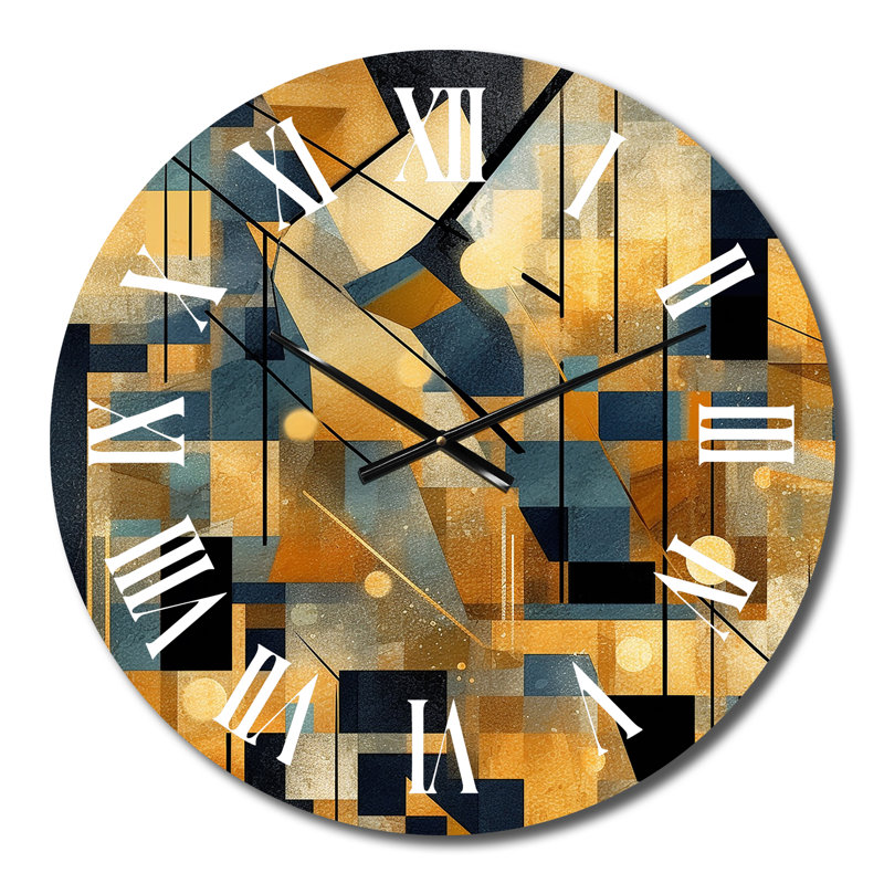 Horloge murale dorée Cubist Visions II, Petit