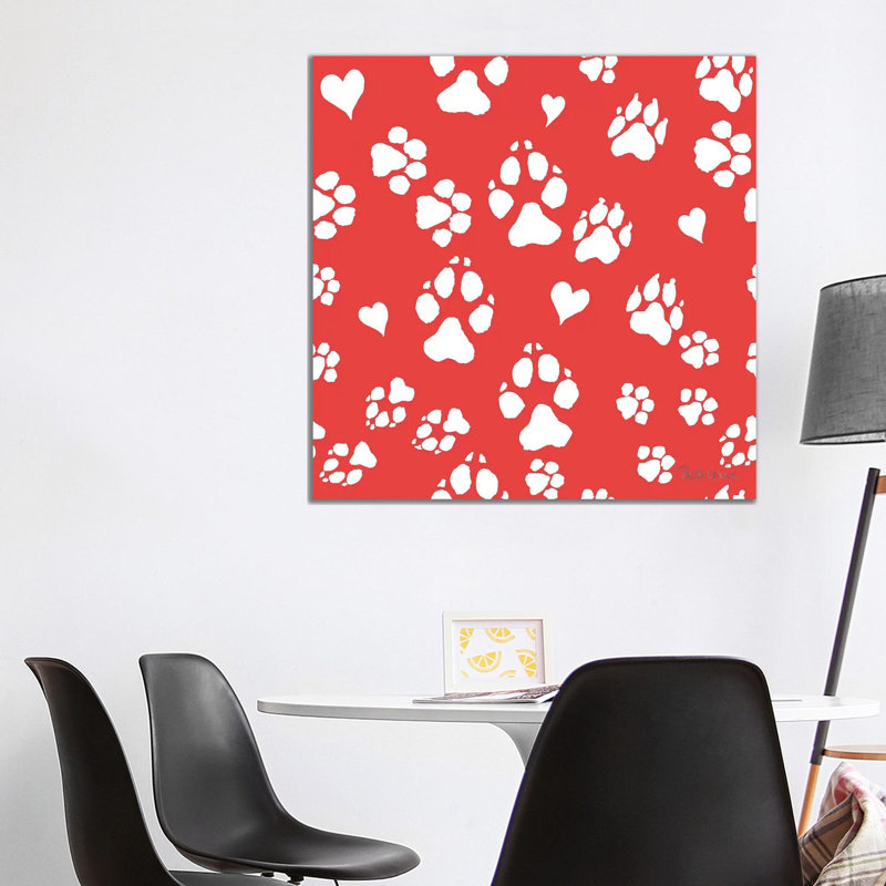 Paws Of Love Pattern IIIC by Beth Grove - Wrapped Canvas Print, 93.98 cm H x 93.98 cm W x 1.91 cm D