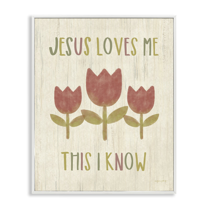 «Jesus Loves Me This I Know», giclée encadrée, conception par Annie Lapoint, Giclée encadrée blanc bord de mer
