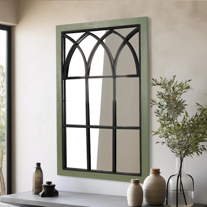 Miroir mural arqué pour fenêtre, H 37,5 po x l 24 po, brun, Green