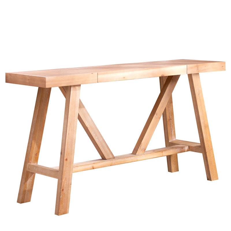 Farmhouse A- Frame Wood Console Table, 58.5"