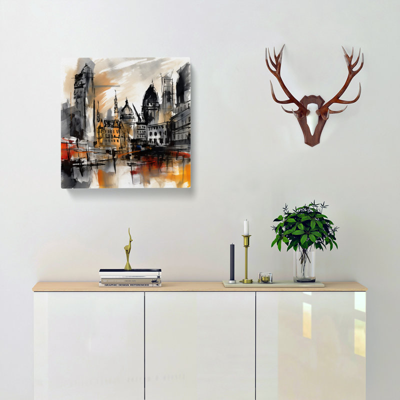 Modern Wall Art - Wrapped Canvas - Framed Print, 50cm H x 50cm W x 3cm D