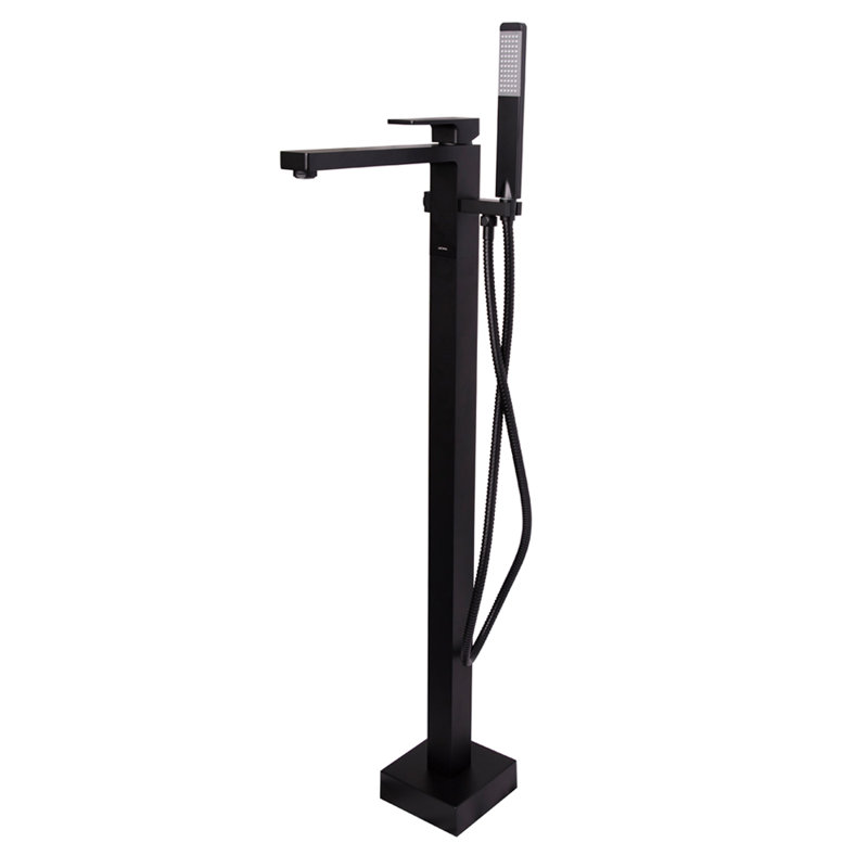 Eleganza Tub Filler with Diverter, Matte Black