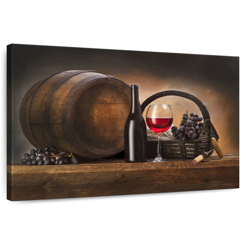 Yarlin Barrel Of Red Grape Wine, 16" H x 24" W