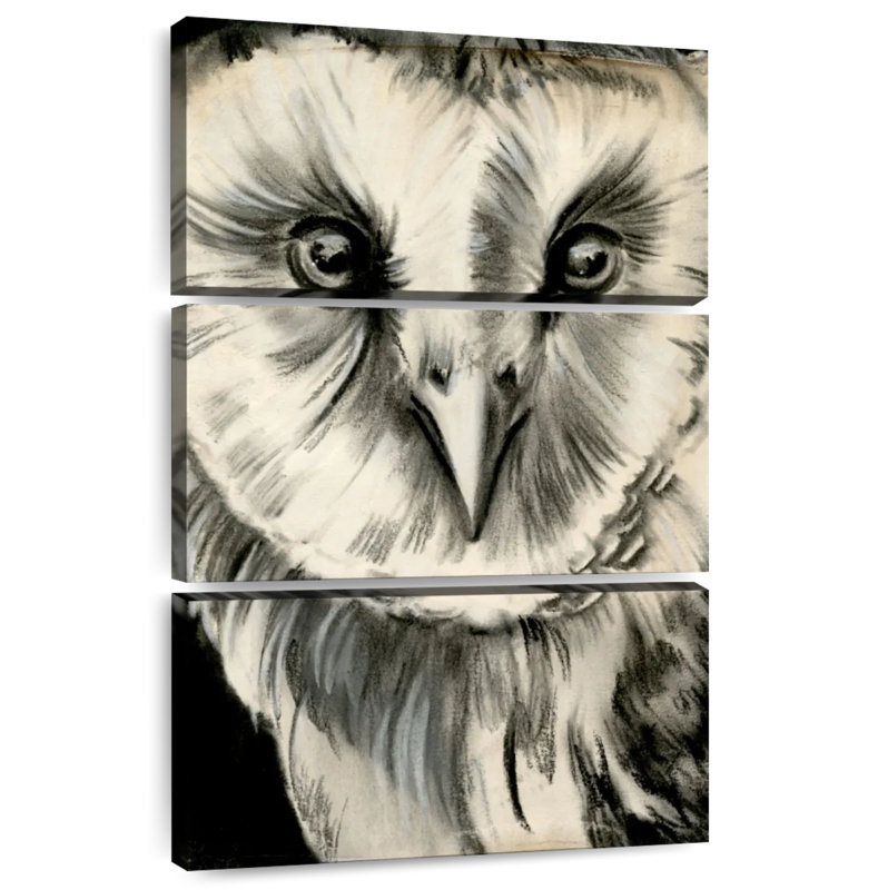 Brampt Charcoal Owl II, 65" H x 42" W