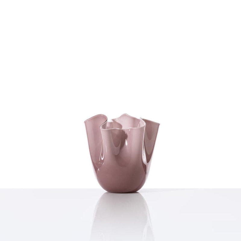Venini Fazzoletto Vase, 12.2" H x 9.06" W x 9.06" D, Gray