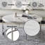 Table basse ronde en marbre naturel avec finition nickel - Design moderne et intemporel pour le salon