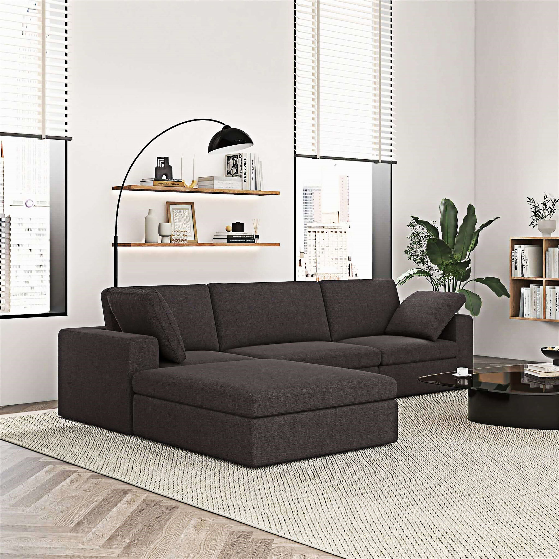 Hokku Designs Modular Corner Sectional Sofa | Wayfair