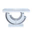 Console moderne argentée incurvée pour espace de vie principal, losange en forme de 3c, bords de miroir polis à la main, base en diamant artisanale audacieuse, reflet de miroirs, conception en spirale unique