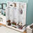 Entryway Hall Tree with Bench, 3 Top Cubbies, 6 Hooks, Side Cabinets and Shoe Storage-129699239