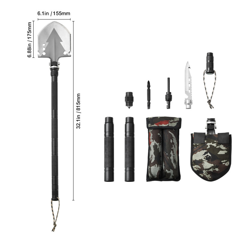 Jarmaine Survival Shovel 11 en 1