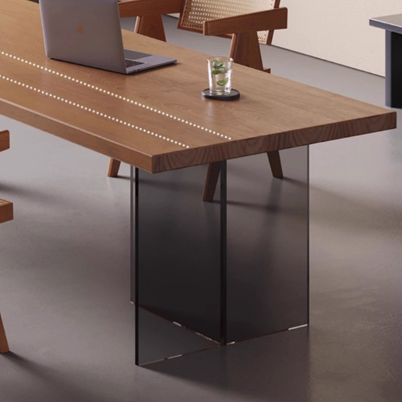 Grand bureau en bois de frêne de qualité créative, H 28,74 po x l 62,99 po x P 31,49 po