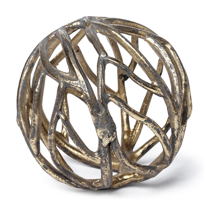 68414 -Sphaira Noir Ii (Large), 4.75" H x 4.75" W x 4.75" D, Gold