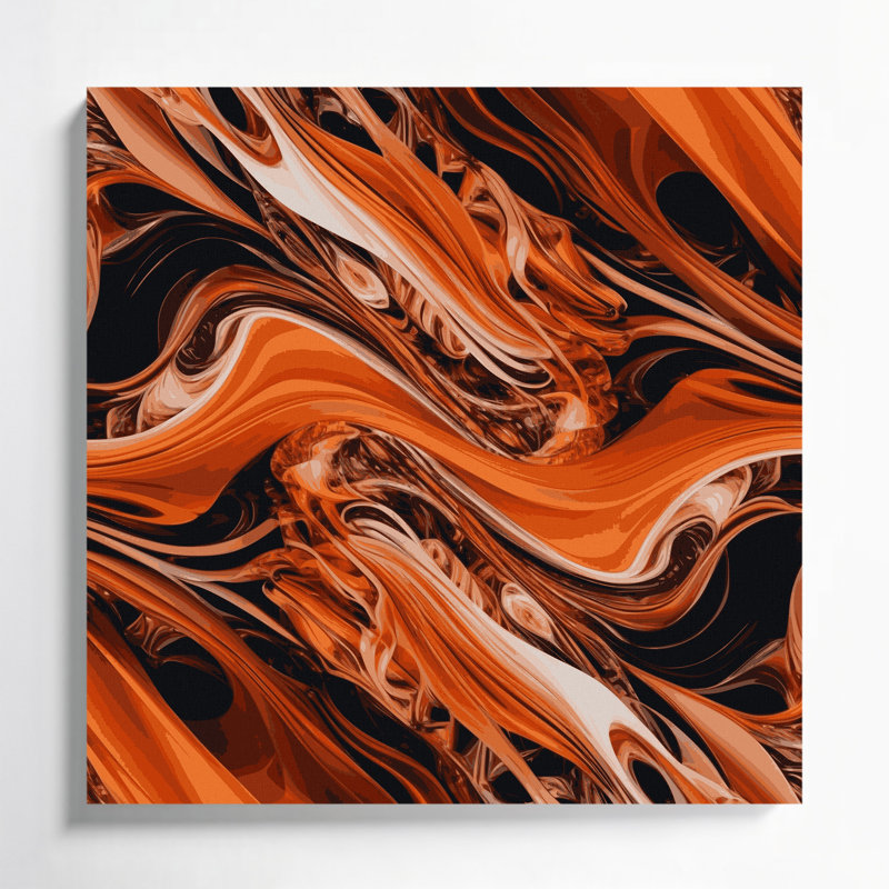Art numérique sur toile, abstraction numérique 56, H 16 po x l 16 po