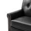 Chaise berçante pivotante en cuir véritable de 31 po avec dossier capitonné et garniture cloutée Stratton-8065962