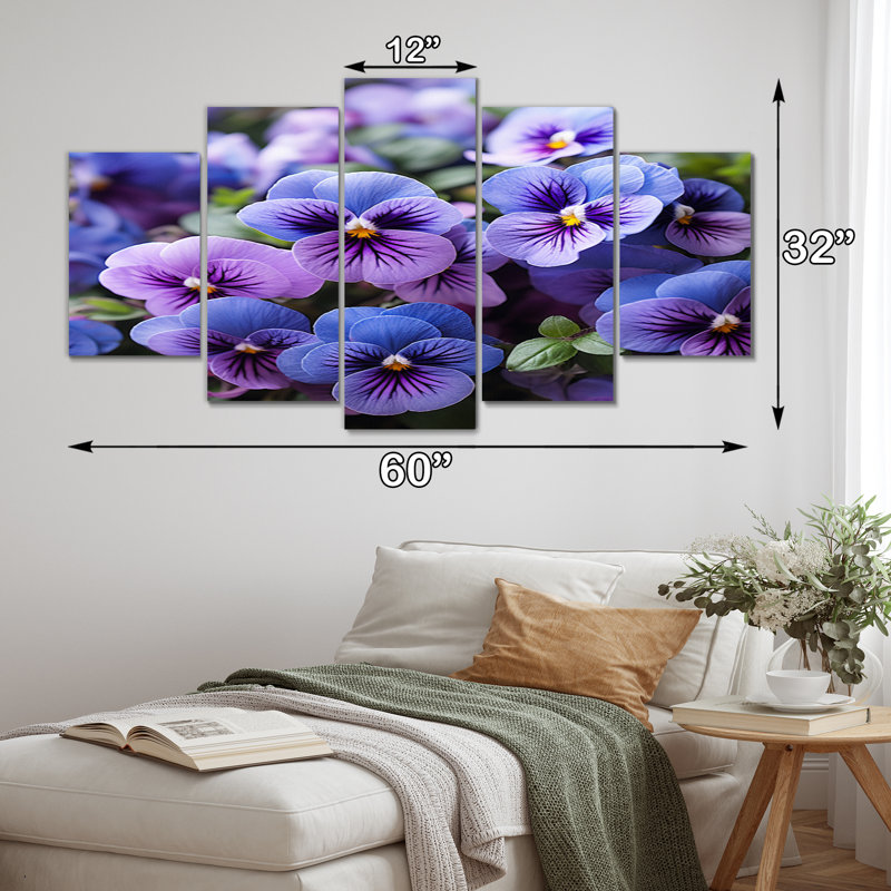 Soud - impression sur toile florale - 5 panneaux