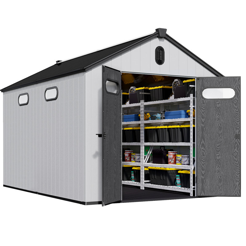 8 pi L 12 pi. D Remise de rangement en plastique avec plancher