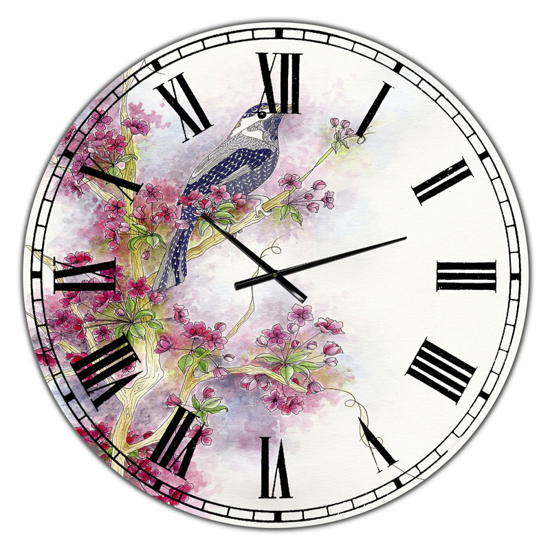 Horloge murale Cherry Blossom Days - Large Cottage, Moyen