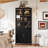 Modern Tall Glass Display Cabinet With LED Lighting, Reinforced Steel Frame, And Versatile Storage Solutions-546880981