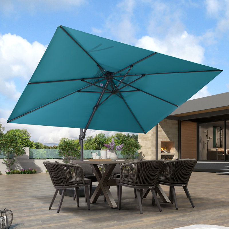 274cm X 365cm Rectangular Cantilever Parasol, Turquoise Blue