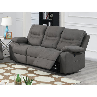 LosPalmos 86'' Faux Leather Reclining Sofa
