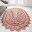 Tapis rose en jute tissé à la machine Oval Jens-701493520