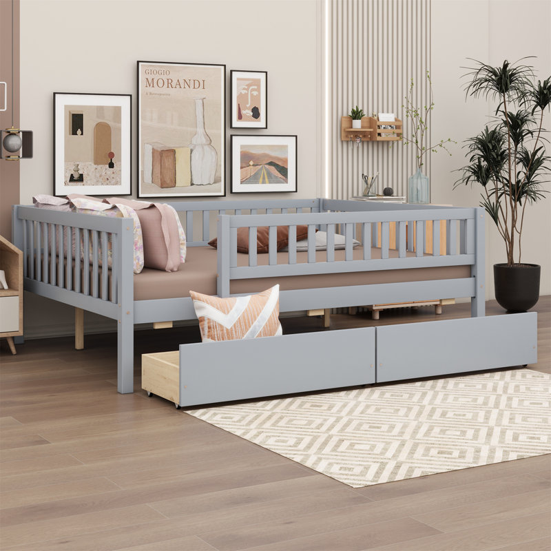 Massarelli Slat Bed, Full, Gray