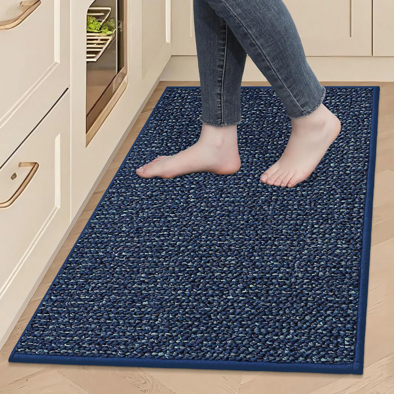 Tapis de cuisine super absorbants résistants aux taches 24 po x 36 po, Bleu