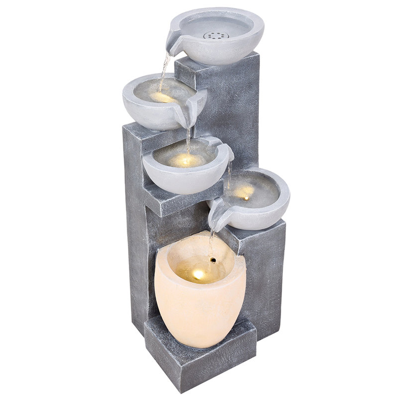 Weather Resistant Floor Fountain with Light