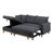 84.25" Dark Gray Woven Reversible Sleeper Sectional Sofa With Storage Chaise