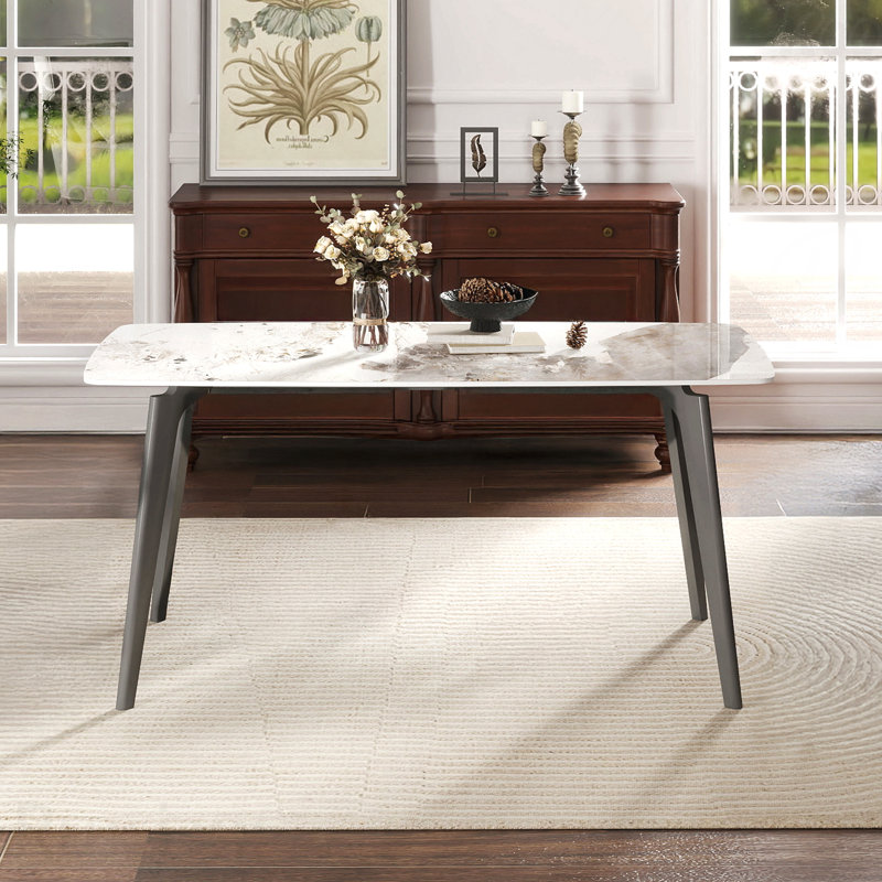 Table de salle à manger 62,99 po, Beige / Blanc