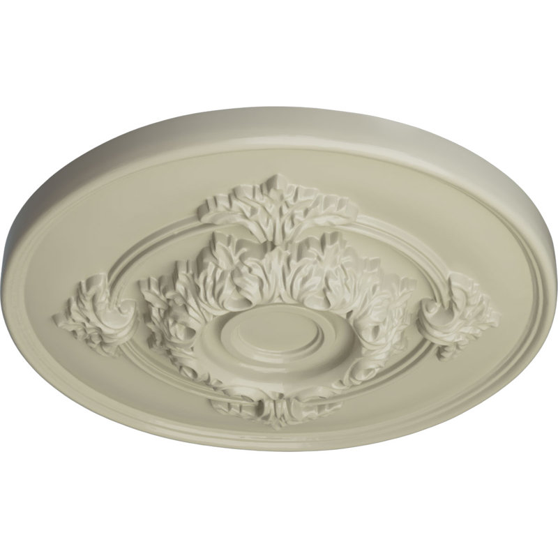 Médaillon de plafond classique Endurathane Bradford, DO 13 po x P 7 1/2 po x P 3/4 po (convient aux auvents jusqu'à 8 5/8 po), fini givré peint à la main