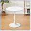 Table de salle à manger ronde blanche moderne avec plateau en panneau de fibres à densité moyenne et base en acier, idéale pour les petits espaces et la vie contemporaine-707798837-707798986-707798833