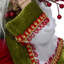Tissu père Noël assis - H 18 po - Rouge, noir, blanc, vert