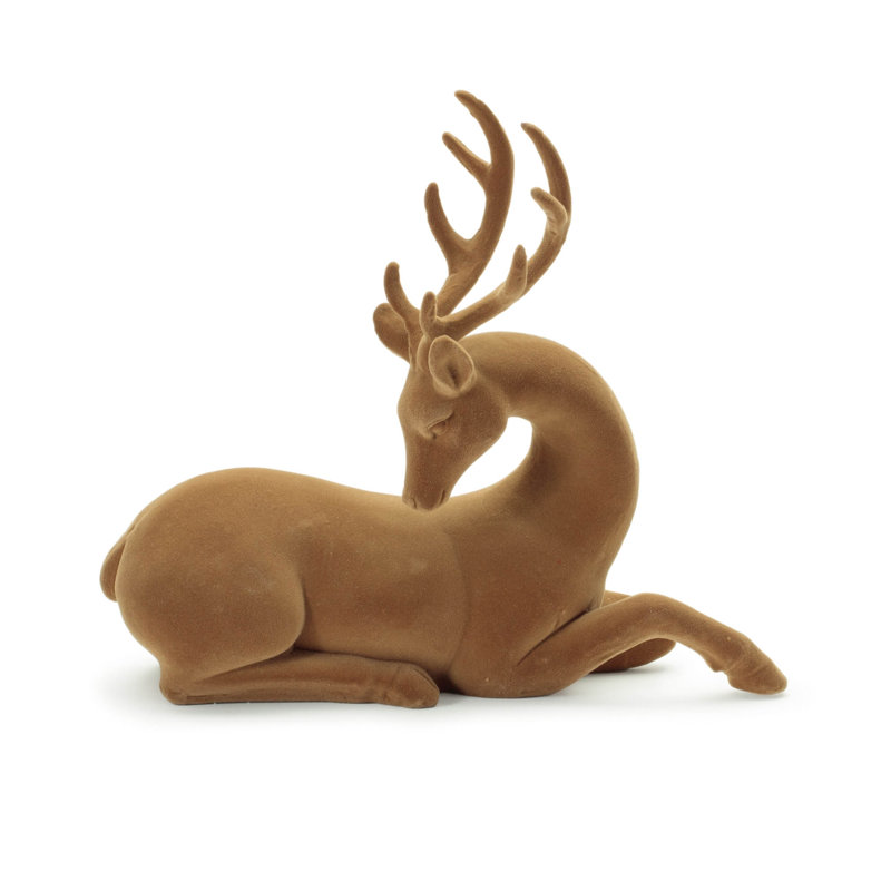 Figurine de cerf floqué (ensemble de 2)