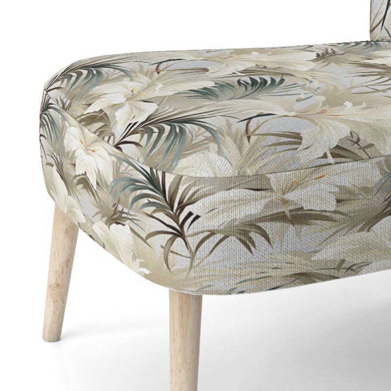 Chaise d'appoint rembourrée Tranquil Retreat Tropical, Motif tropical d'une oasis de repos tranquille I
