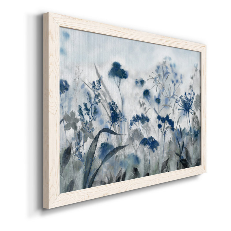 Inky indigo - peinture sur toile encadrée, Toile blanche encadrée, H 20 po x l 17 po x P 1,5 po