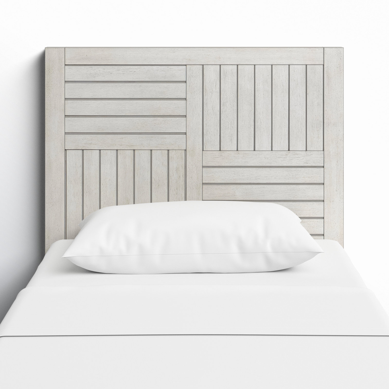 Matheson Solid Wood Headboard, Stone Path White , Full/Double