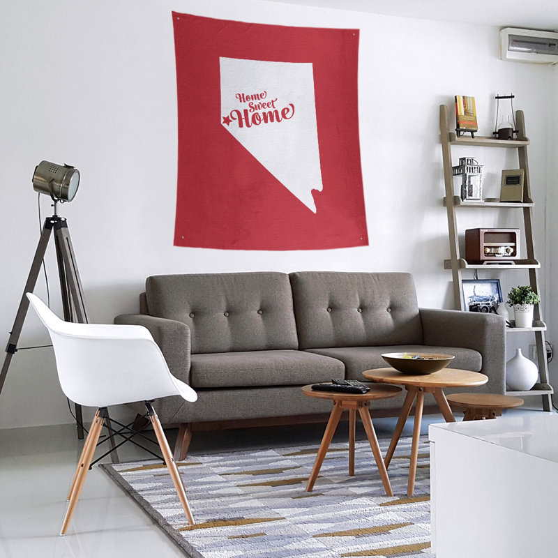 Tapisserie murale Home Sweet Carson City, H 80 po x l 68 po, Rouge